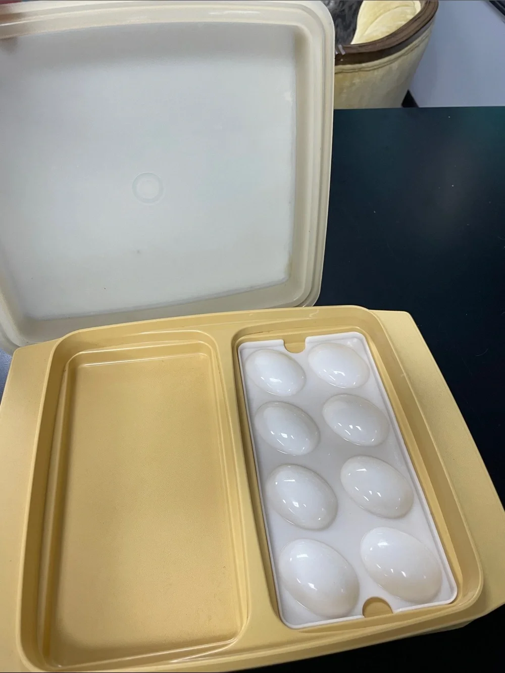 Vintage Tupperware deviled egg container with lid